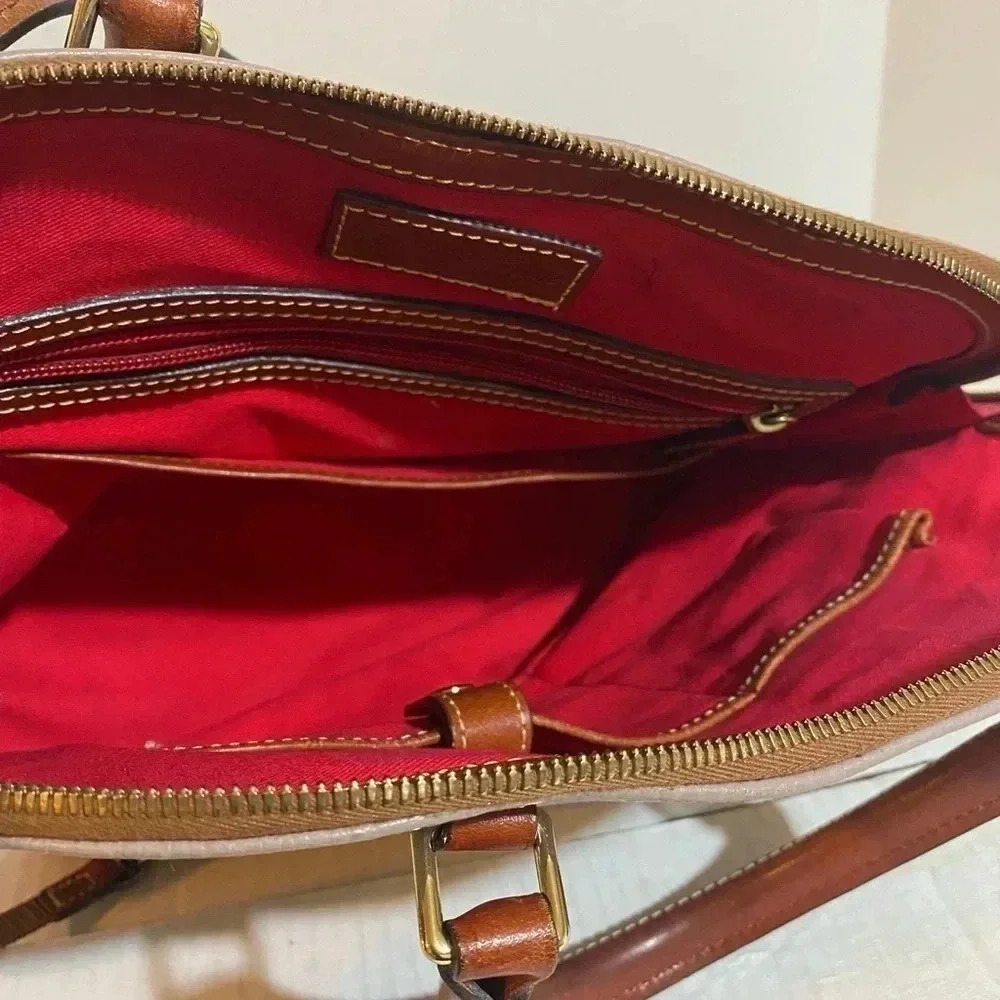 Dooney Bourke vintage grey leather satchel handbag - Picture 14 of 16
